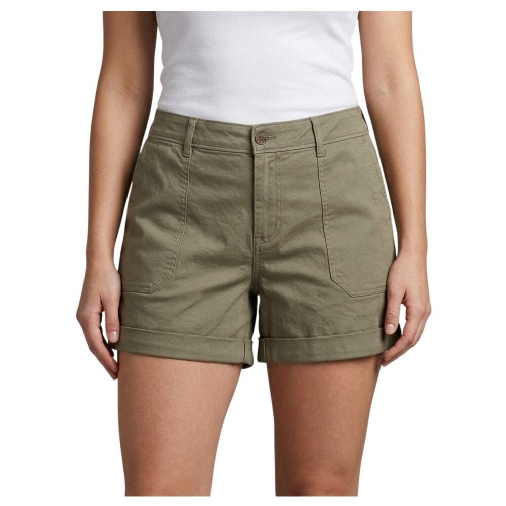 Market & Spruce Utility Shorts Olive Green Cotton Stretch Women 24W NWT